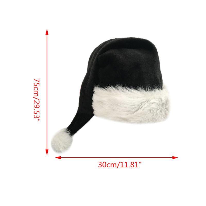 Kawaii Black Plush Long Christmas Santa Hat MK17076