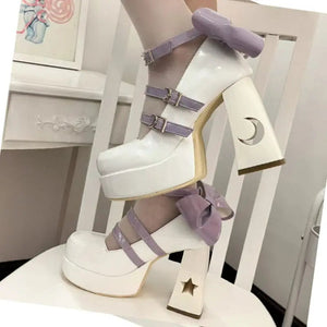 Kawaii Aesthetic Y2K Cute Fairy Moon and Stars Hollow Heels ON1416 MK Kawaii Store