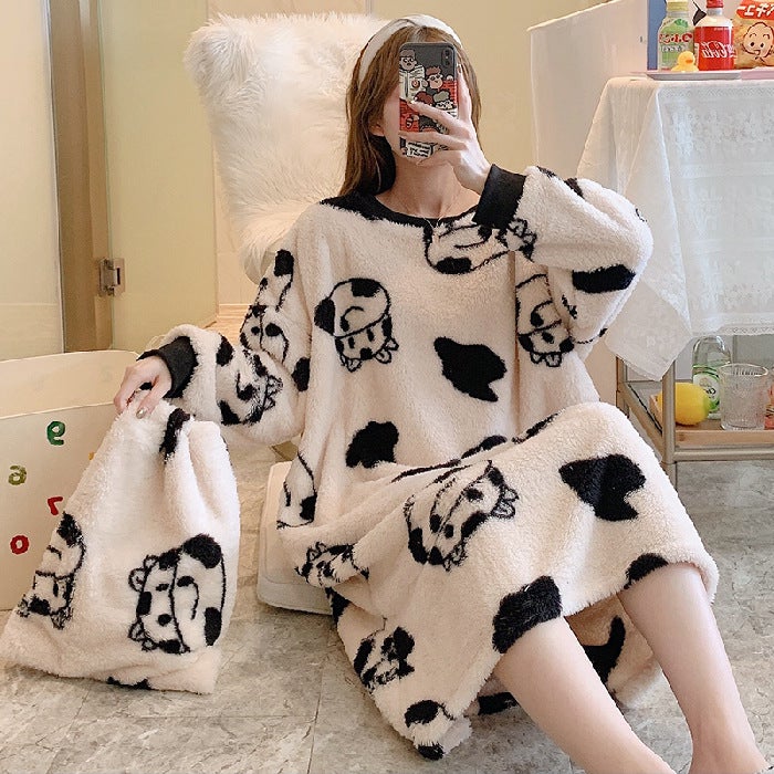 Kawaii Animal Printed Homewear Pajamas Dress MM2295