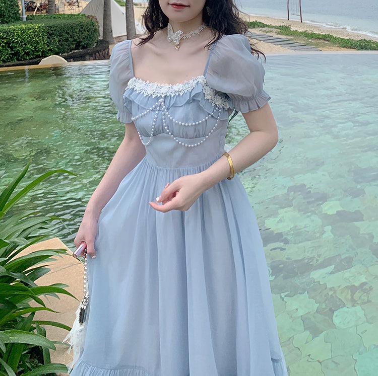 Vintage Romantic Pearl Princess Dress SP17453 - Harajuku Kawaii Fashion Anime Clothes Fashion Store - SpreePicky