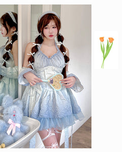 Pink - Blue Summer Lolita Angel Dress ON722 - dress