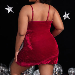 XL-3XL Plus Size Christmas Santa Dress Sling Dress MM2257