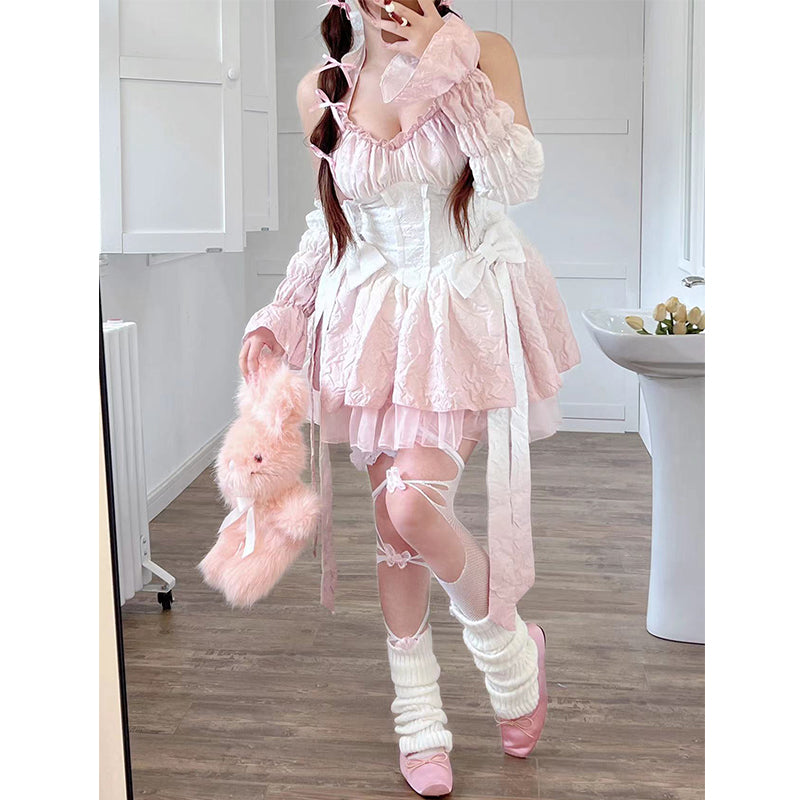 Pink - Blue Summer Lolita Angel Dress ON722 - dress