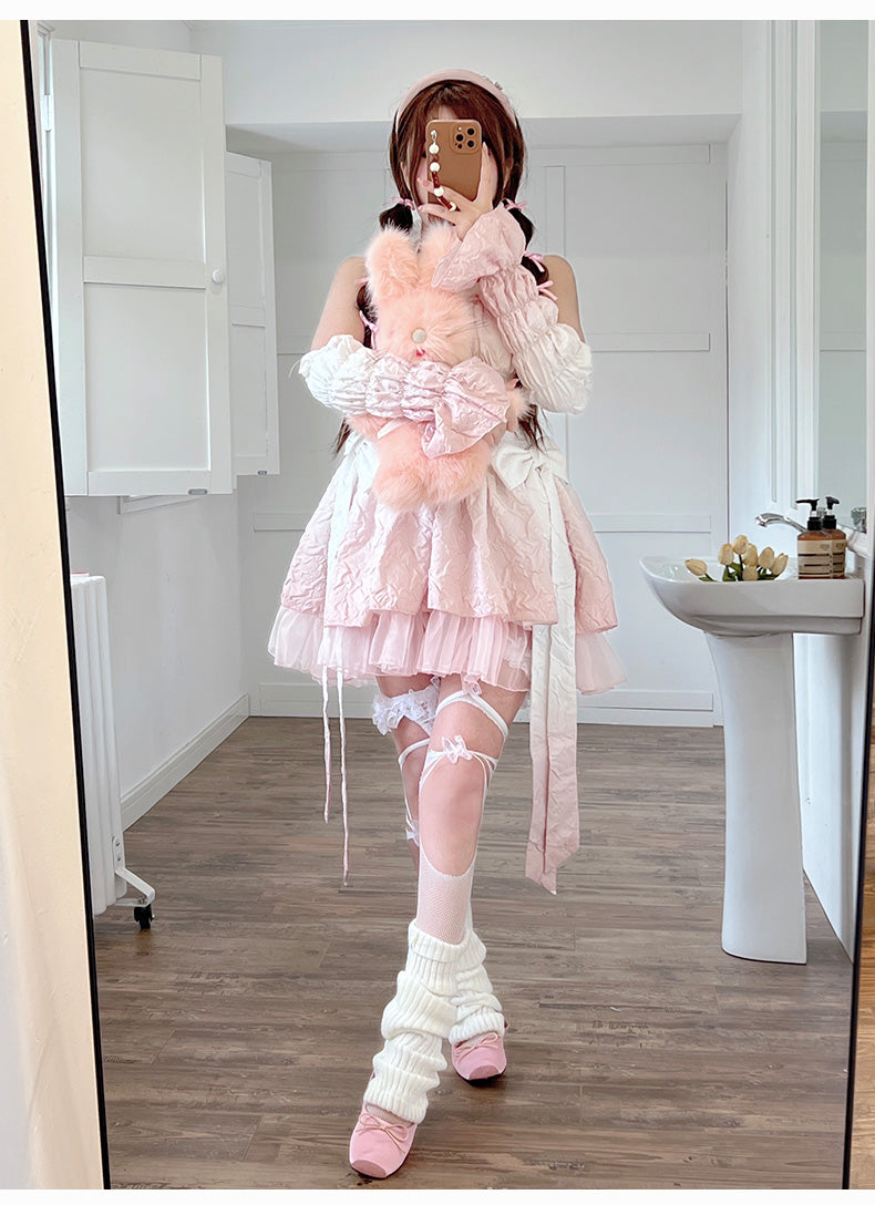 Pink - Blue Summer Lolita Angel Dress ON722 - dress