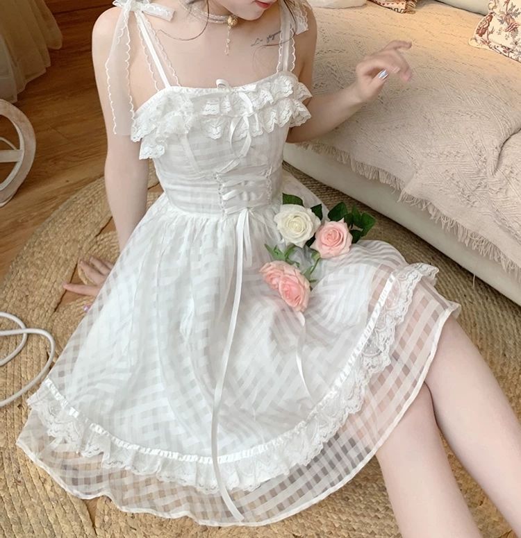 White Soft Elegant Sweet Dress/Cardigan Coat SP17597 - Harajuku Kawaii Fashion Anime Clothes Fashion Store - SpreePicky