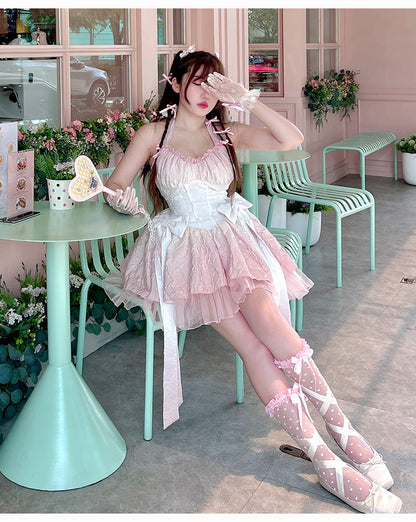 Pink - Blue Summer Lolita Angel Dress ON722 - dress