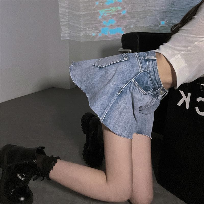 Super Loose Trendy Style Lovely Summer Denim Shorts MM1887