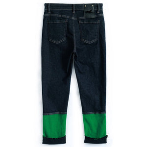 M-3XL Plus Size Kawaii Bear Button Cuffed Jeans MK17016