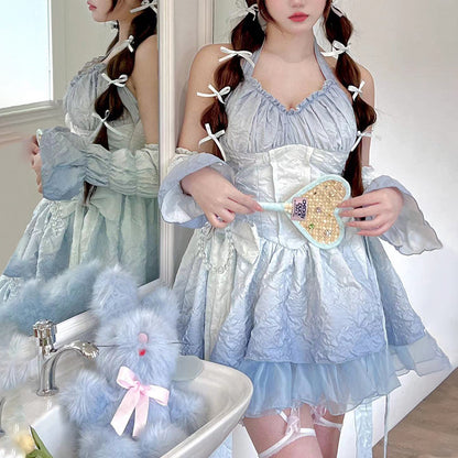 Pink - Blue Summer Lolita Angel Dress ON722 - dress