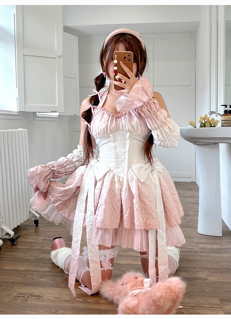 Pink - Blue Summer Lolita Angel Dress ON722 - dress