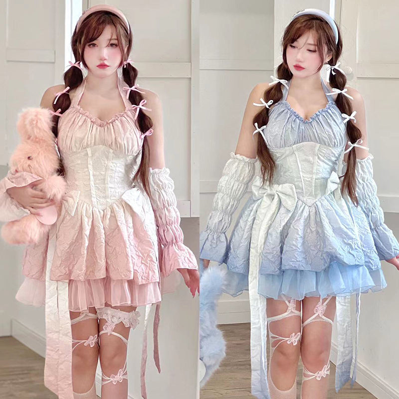 Pink - Blue Summer Lolita Angel Dress ON722 - dress