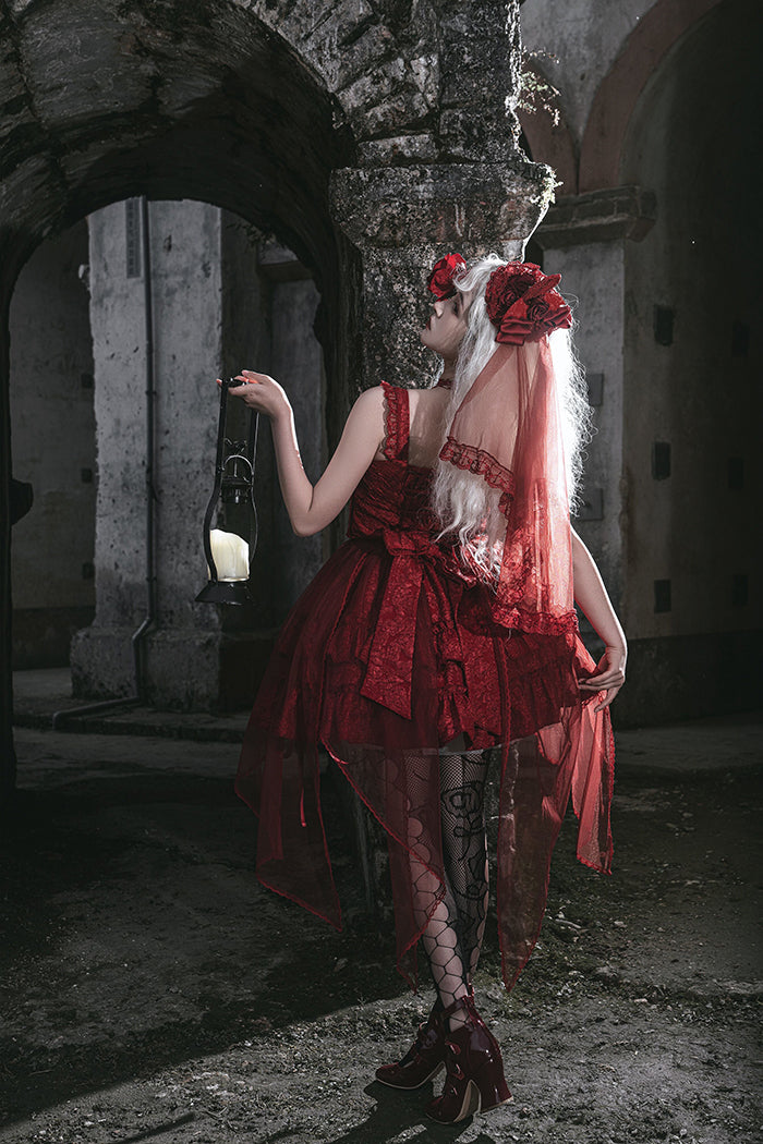Gothic Blooding Rose JSK Dress Full Set MK17736