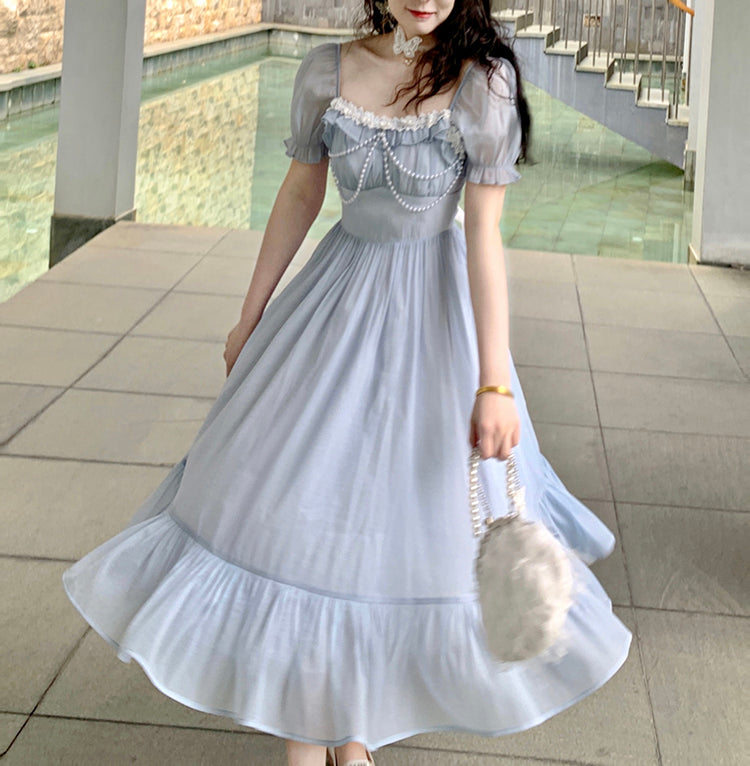 Vintage Romantic Pearl Princess Dress SP17453 - Harajuku Kawaii Fashion Anime Clothes Fashion Store - SpreePicky