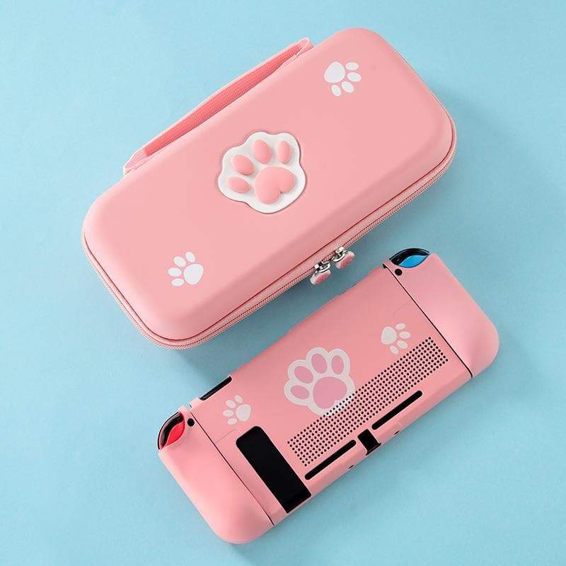 Kawaii Pink Cat Pastel Cute Paw Switch Protect Case and Store Bag MK16187