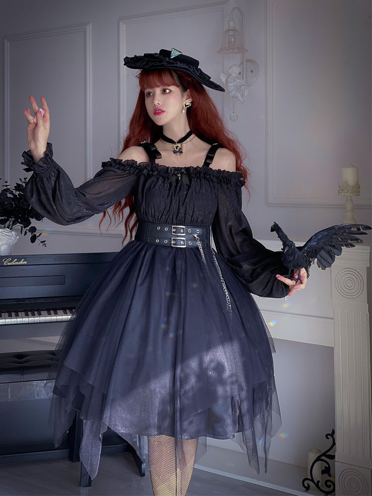 Gothic Black/Wine Lolita Dress SP17562 - Harajuku Kawaii Fashion Anime Clothes Fashion Store - SpreePicky