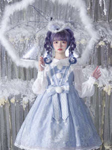S/M Pink/Blue Kawaii Snow Fluffy Princess Dress and Cloak MK17182