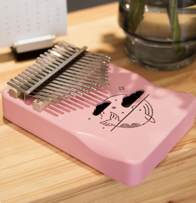 Kawaii Pink Pastel Whale Kalimba Thumb Instrument MK16013