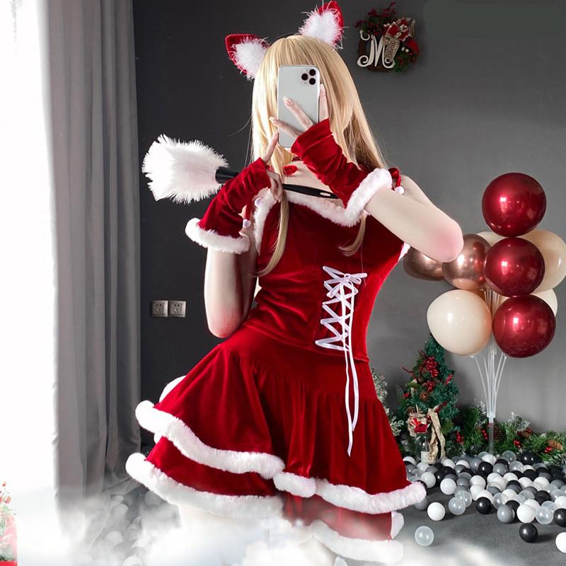 Kawaii Christmas Girl Red Tube top Cake Dress MK16653