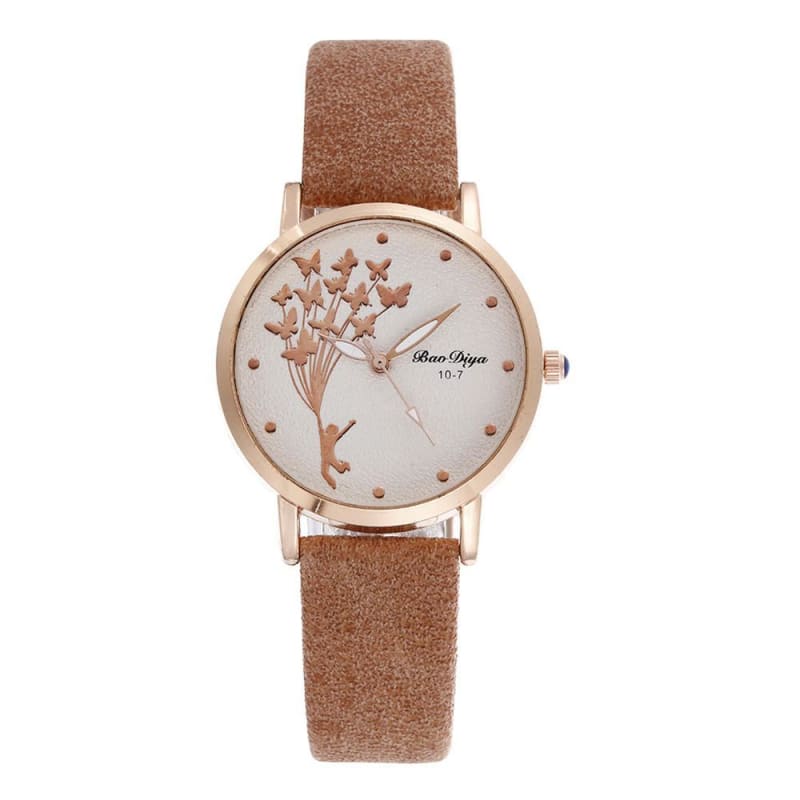 Abigale - Simple Brown Quartz Butterfly Watch - accessory