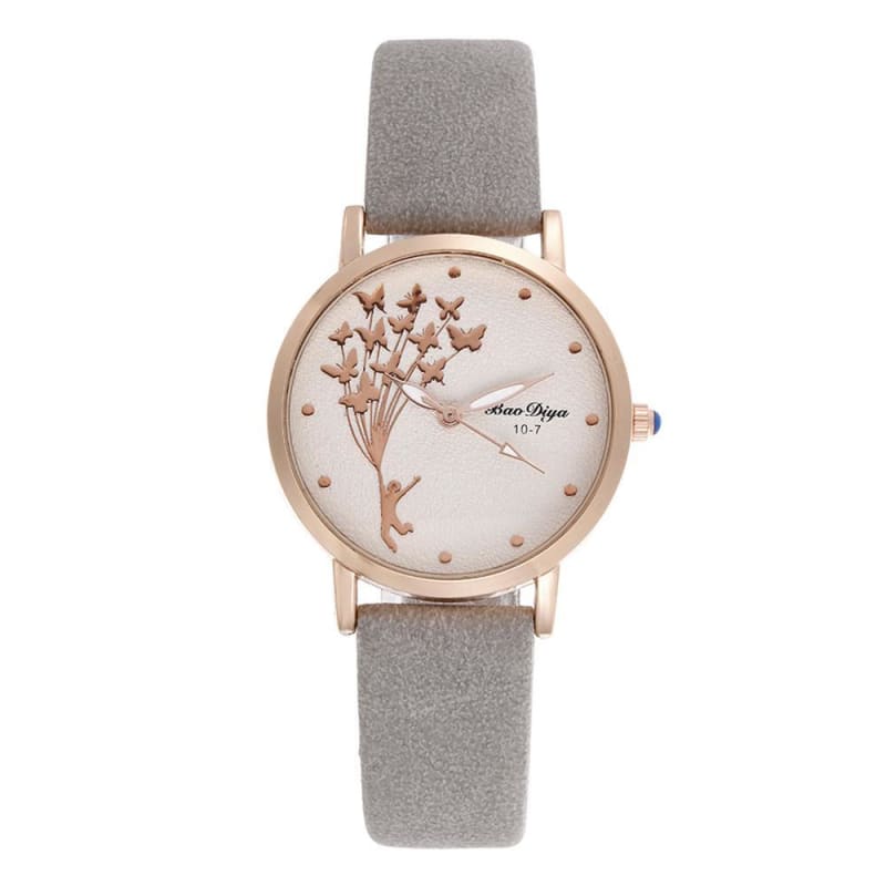 Abigale - Simple Brown Quartz Butterfly Watch - accessory