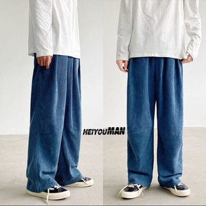 Abraham - Men’s Fashion Solid Color Retro Casual Straight – KawaiiMoriStore