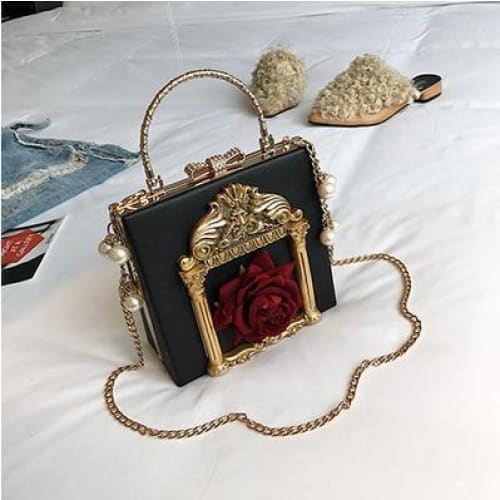 Aesthetic Rose Bag with Pearls