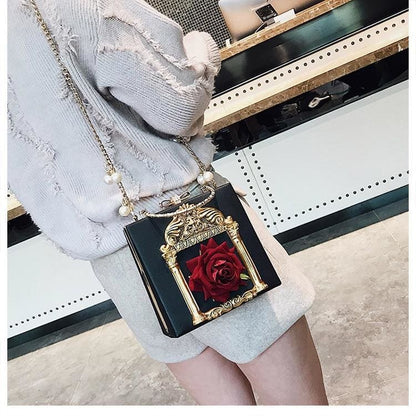 Aesthetic Rose Bag with Pearls