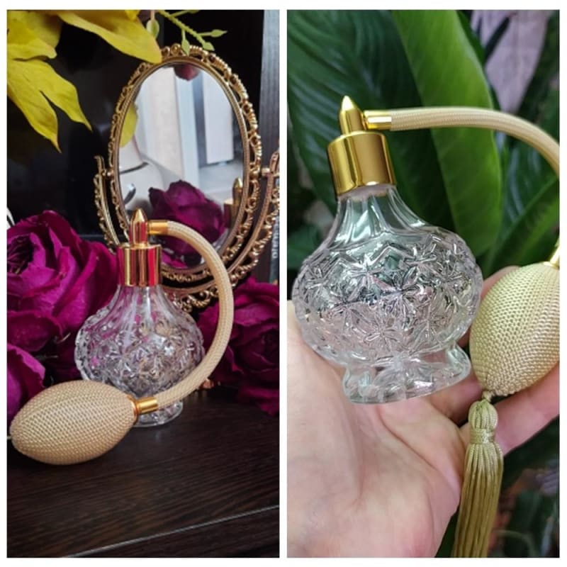 Alana - Clear Crystal Glass Perfume Bottle - Decor