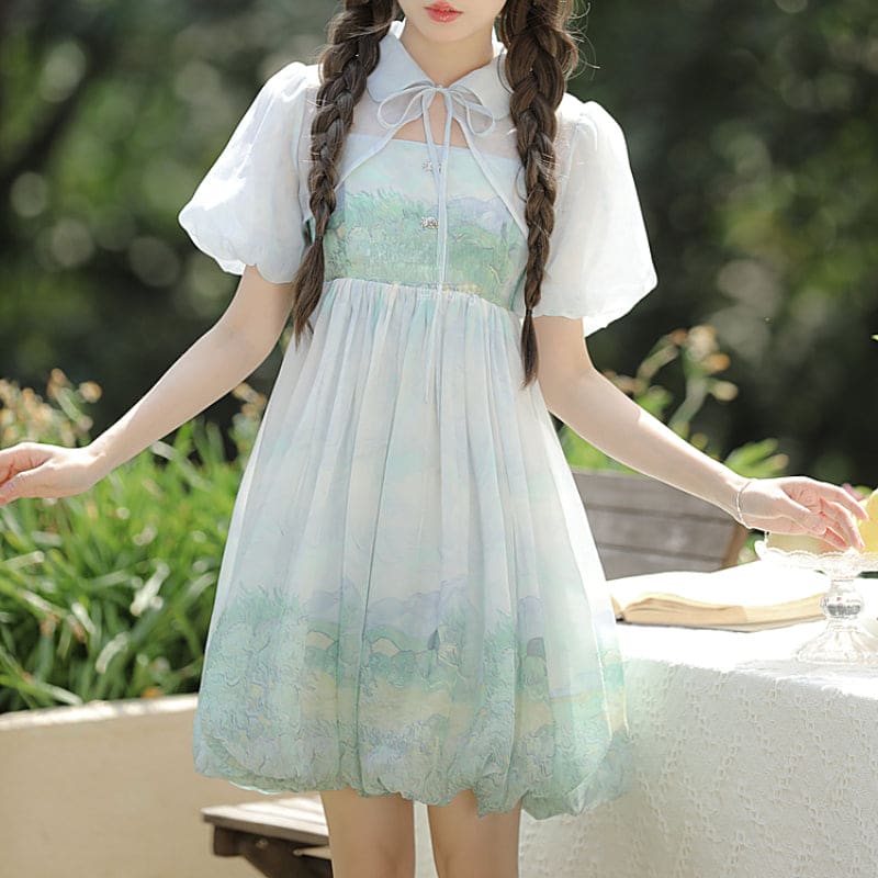 Alice Sweet Soft Green Summer Gradient Dress ON631 - S