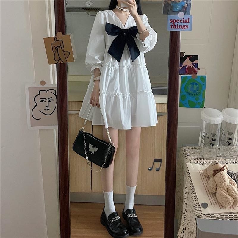 Amelie’s Daydream White Kawaii Mini Dress - kawaii dress