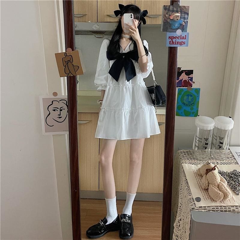 Amelie’s Daydream White Kawaii Mini Dress - kawaii dress