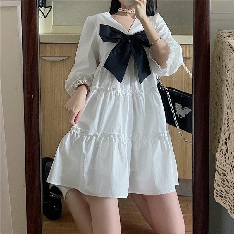 Amelie’s Daydream White Kawaii Mini Dress - kawaii dress