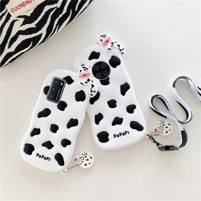 Android Huawei Cute Milk Cow Cookies Hanging Rope Phone Case BE089 - Harajuku Kawaii Fashion Anime Clothes Fashion Store - SpreePicky