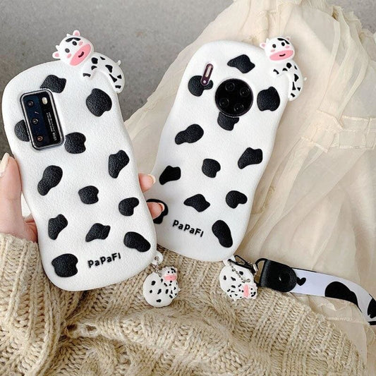 Android Huawei Cute Milk Cow Cookies Hanging Rope Phone Case BE089 - Harajuku Kawaii Fashion Anime Clothes Fashion Store - SpreePicky