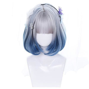 Angel Blue Silver Short Wig MK14942 - KawaiiMoriStore