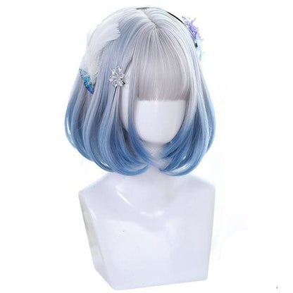 Angel Blue Silver Short Wig MK14942 - KawaiiMoriStore