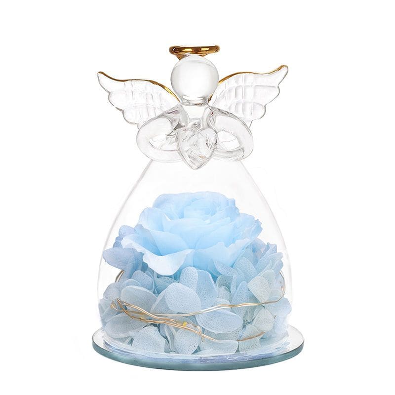 Angel Everlasting Flower Led Gift - Blue - gift