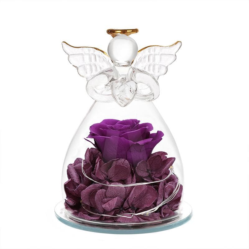 Angel Everlasting Flower Led Gift - Purple - gift
