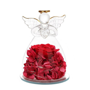 Angel Everlasting Flower Led Gift - Red - gift