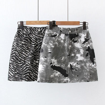 Animal Print High Waist Harajuku Skirt MM1253 - KawaiiMoriStore