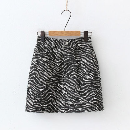 Animal Print High Waist Harajuku Skirt MM1253 - KawaiiMoriStore