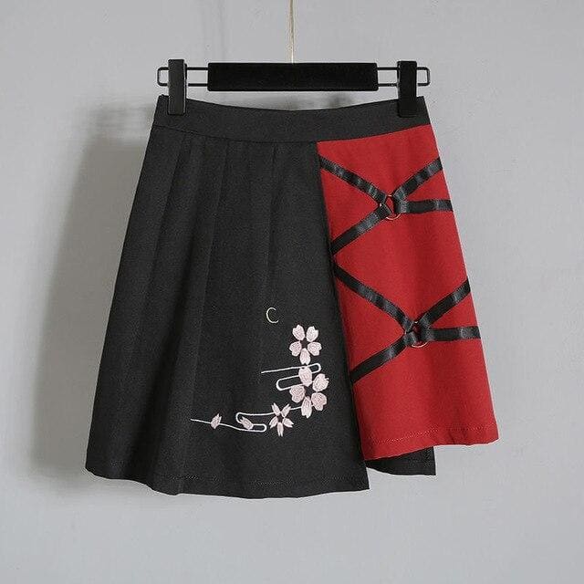 Anime  Red Ribbon Lolita T-shirt Short Skirt Set MK14983 - KawaiiMoriStore