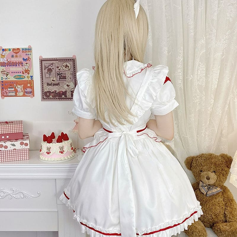 Anna White Red Nurse Maid Dress ON651 - dress