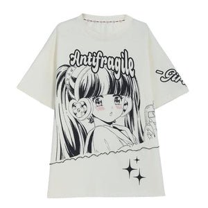 Antifragile Cute Anime Girl T-shirt ON635 - White / S
