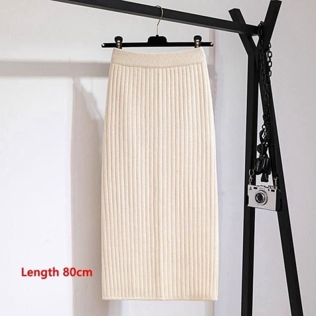 Armistice - 60-80CM Elastic Band Ribbed Winter Skirt - Skirt