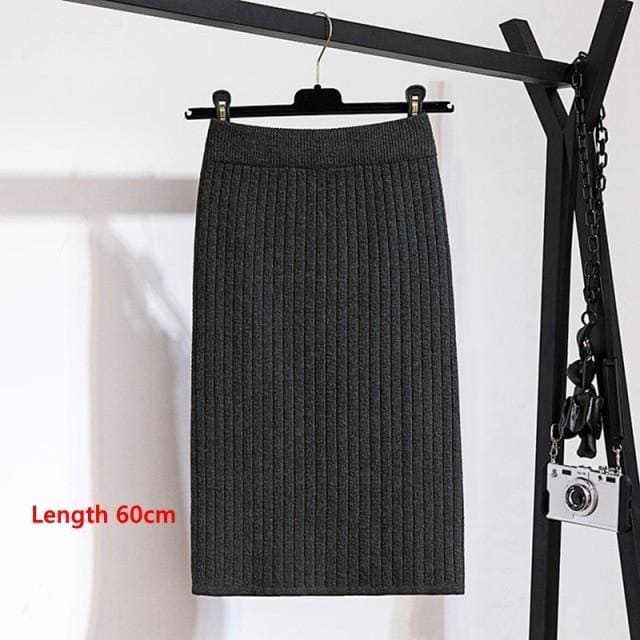 Armistice - 60-80CM Elastic Band Ribbed Winter Skirt - Skirt