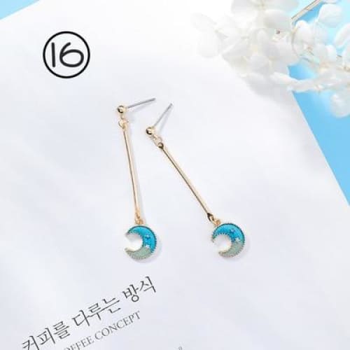 Asymmetric Round Planet Earrings - earrings