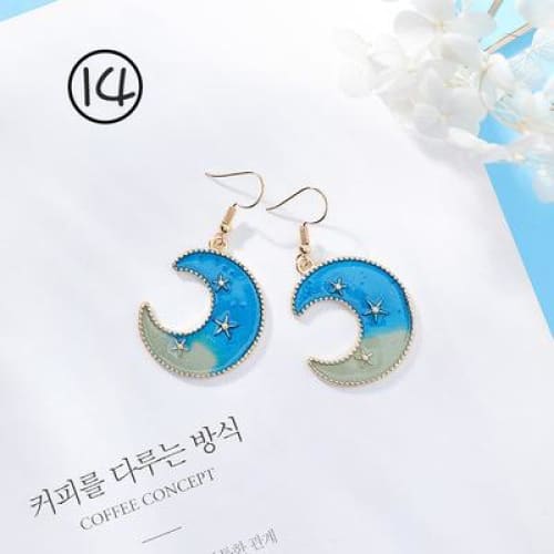 Asymmetric Round Planet Earrings - earrings