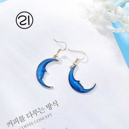 Asymmetric Round Planet Earrings - earrings