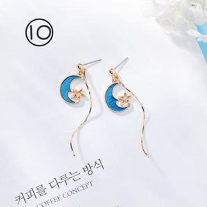 Asymmetric Round Planet Earrings - earrings